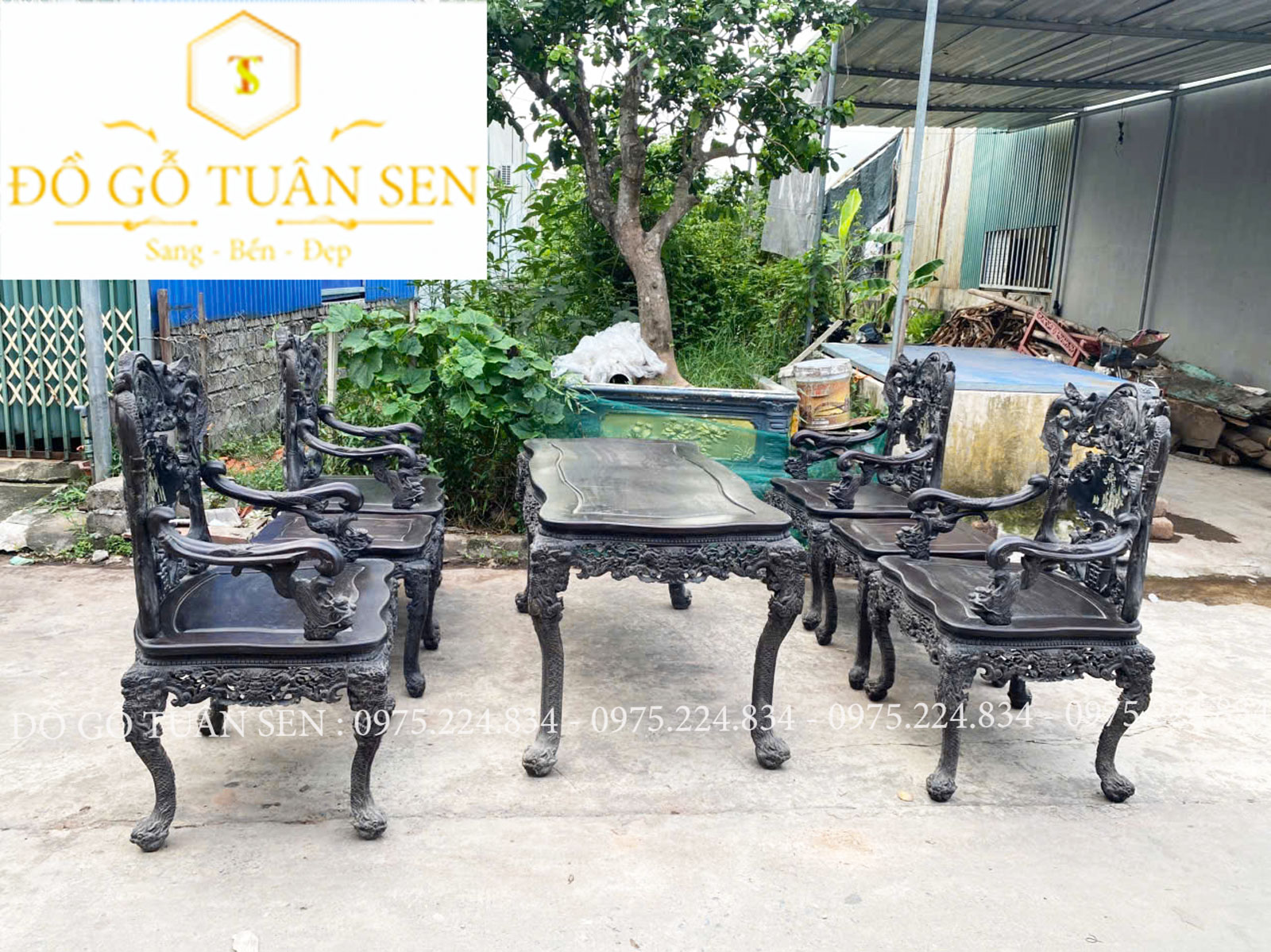 Giới thiệu bộ khánh rồng gỗ gụ khảm ốc 